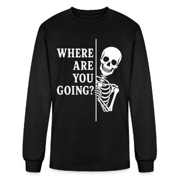 Where Are You Going Skeleton - Men's Long Sleeve T-Shirt - black - Front