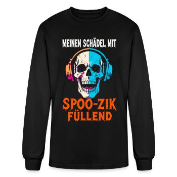 Filling My Skull With SPOO-ZIK Headphones Music - Men's Long Sleeve T-Shirt - black - Front