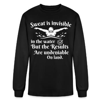 Swim Lover Quote Sweat Is Invisible In The Water - Men's Long Sleeve T-Shirt - black - Front