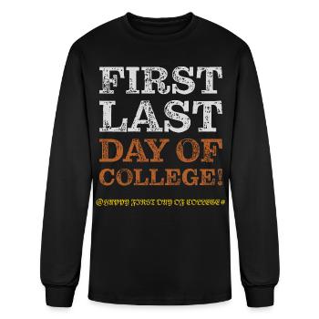 College T-Shirt | Retro Senior Back to School Tee - Men's Long Sleeve T-Shirt - black - Front