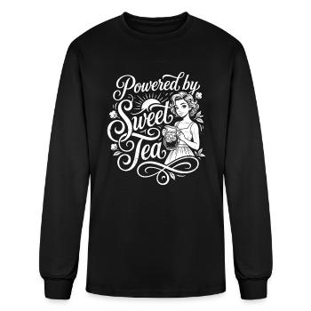 Powered by Sweet Tea - Southern Humor - Men's Long Sleeve T-Shirt - black - Front