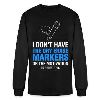 Marker Motivation Meme Tee - Men's Long Sleeve T-Shirt - black - Front