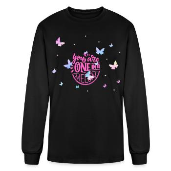 Watermelon Pun and Watercolor Butterflies Shirt - Men's Long Sleeve T-Shirt - black - Front