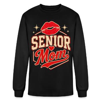 Senior Mom Proud Graduation Mother Vintage School - Men's Long Sleeve T-Shirt - black - Front