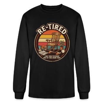 Funny Retirement Rocking Chair QuoteFunny Retireme - Men's Long Sleeve T-Shirt - black - Front