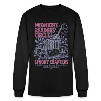 Midnight Readers Circle Coffee Halloween T-Shirt  - Men's Long Sleeve T-Shirt - black - Front