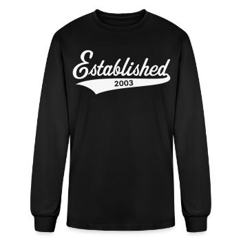 Established 2003 (Year Of Birth, Birthday / White) - Men's Long Sleeve T-Shirt - black - Front
