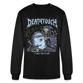 Deathtouch Retro Fantasy Card Game Reaper - Men's Long Sleeve T-Shirt - black - Front