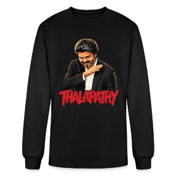 Thalapathy Vijay TVK Hand Gesture Pose Tamil Desig - Men's Long Sleeve T-Shirt - black - Front