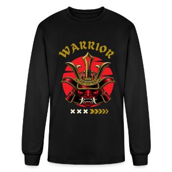 Warrior Crest Samurai Mask - Men's Long Sleeve T-Shirt - black - Front
