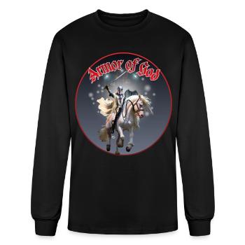 Armor of God Knight on Horse - Men's Long Sleeve T-Shirt - black - Front