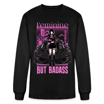 Feminine But Badass Anime Car Streetwear - Men's Long Sleeve T-Shirt - black - Front