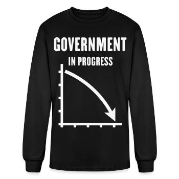 Government In Progress (Politics / Policy / White) - Men's Long Sleeve T-Shirt - black - Front