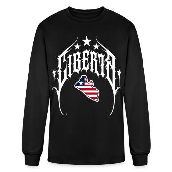 Liberia Gothic Flag Map Liberian Pride - Men's Long Sleeve T-Shirt - black - Front