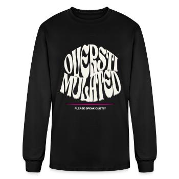 Please Speak Quietly Distorted Typography - Men's Long Sleeve T-Shirt - black - Front