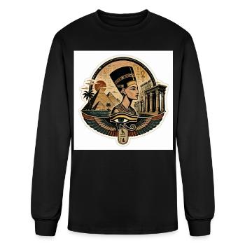 Ankh Wings Amid Nile Pyramids - Men's Long Sleeve T-Shirt - black - Front