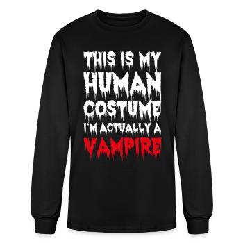 This Is My Human Costume I'm Actually A Vampire - Men's Long Sleeve T-Shirt - black - Front