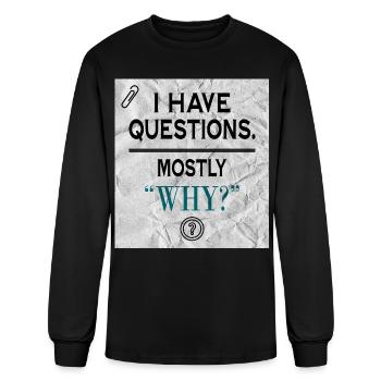 Why Questions on Crumpled Paper - Men's Long Sleeve T-Shirt - black - Front
