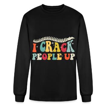 Retro Chiropractic Groovy Spinal Cord Chiropractor - Men's Long Sleeve T-Shirt - black - Front