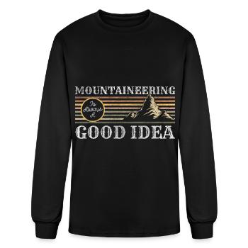 Climbers Alps Abseiling - Men's Long Sleeve T-Shirt - black - Front