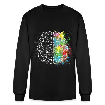 Creative Brain Creativity Design Black - Men's Long Sleeve T-Shirt - black - Front