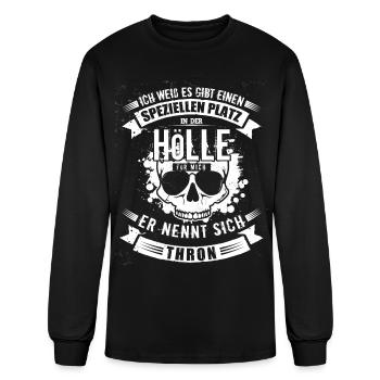 T-shirt pour rocker athée et thron de trône de métal - T-shirt à manches longues Homme - noir - Devant