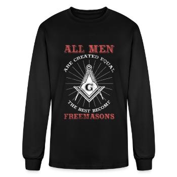 Masonic Circle Ruler Logo - Men's Long Sleeve T-Shirt - black - Front