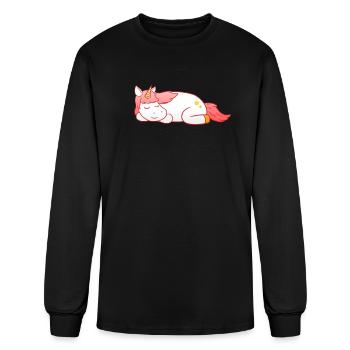 Sleep Sleepy Sleeping Unicorn Sleeping Unicorn Uni - Men's Long Sleeve T-Shirt - black - Front