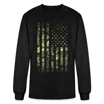 Camo flag - Men's Long Sleeve T-Shirt - black - Front