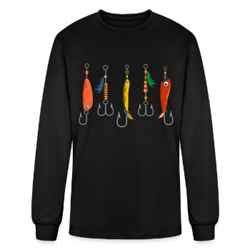 Fishing bait Indicator Lures - Men's Long Sleeve T-Shirt - black - Front