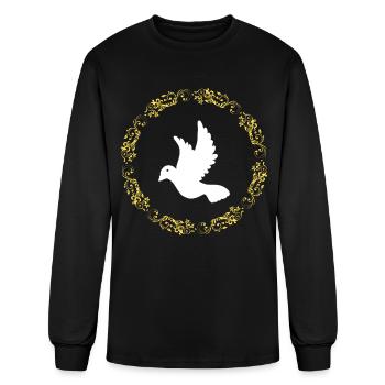 Ornate Gold Hope Dove - Men's Long Sleeve T-Shirt - black - Front