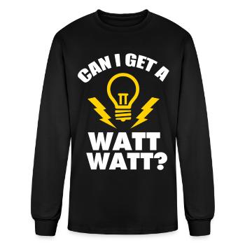 Get A Watt Funny Electrician Licensed Electrical E - Men's Long Sleeve T-Shirt - black - Front