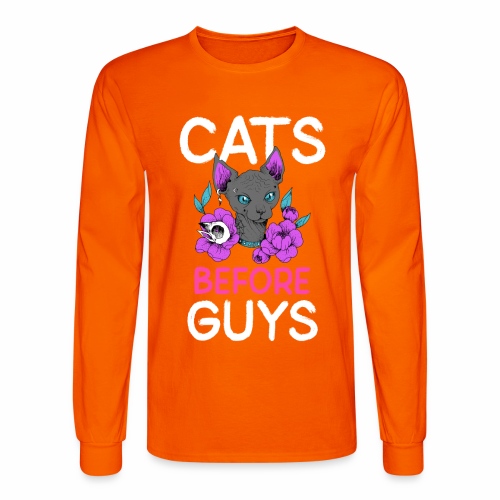 punk cats before guys heart anti valentines day - Men's Long Sleeve T-Shirt