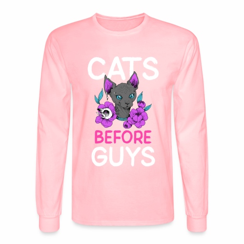 punk cats before guys heart anti valentines day - Men's Long Sleeve T-Shirt
