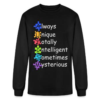 Autism Definition-Funny Autism Awareness T-Shirt - Men's Long Sleeve T-Shirt - black - Front