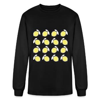 Citrons jaunes - T-shirt à manches longues Homme - noir - Devant