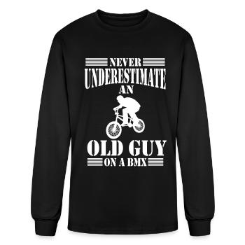 BMX Rider Grandpa Biker Grandfather Bike Father's - Men's Long Sleeve T-Shirt - black - Front