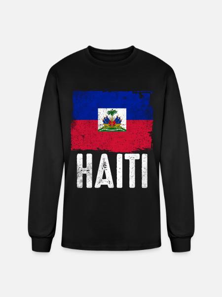 Haitian Holidays Haiti Flag - Men's Long Sleeve T-Shirt - black