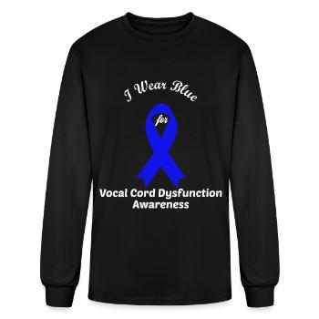 I Wear Blue For Vocal Cord Dysfunction Awareness B - Men's Long Sleeve T-Shirt - black - Front