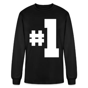 number 1 - Men's Long Sleeve T-Shirt - black - Front