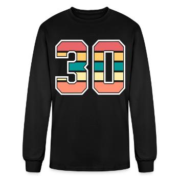 Number Number 30 Retro - Men's Long Sleeve T-Shirt - black - Front