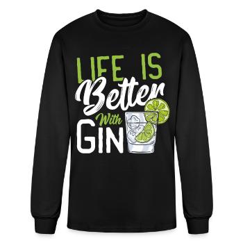Life Is Better With Gin - Men's Long Sleeve T-Shirt - black - Front