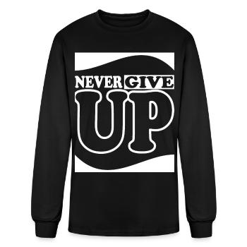 never give up, DO NOT GIVE UP, - Men's Long Sleeve T-Shirt - black - Front