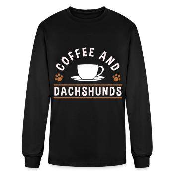 Coffee And Dachshunds Wiener Lover - Men's Long Sleeve T-Shirt - black - Front