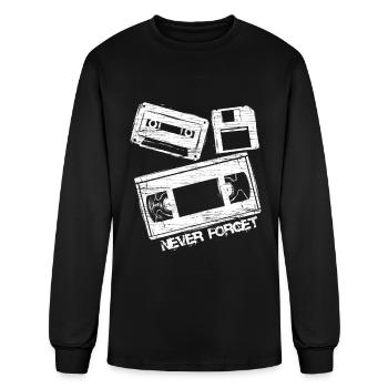 Never Forget Audio Cassette Tape - Men's Long Sleeve T-Shirt - black - Front