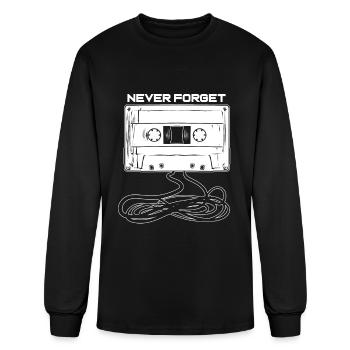 Never Forget Audio Cassette Tape 80s - Men's Long Sleeve T-Shirt - black - Front