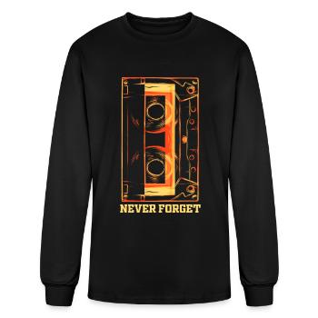 Never Forget Audio Cassette Tape - Men's Long Sleeve T-Shirt - black - Front
