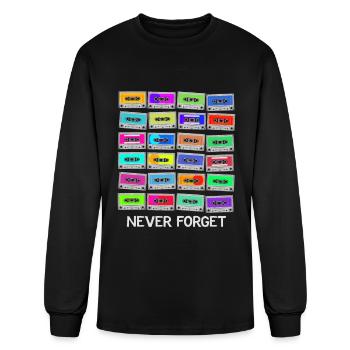 Never Forget Audio Cassette Tape - Never Forget - Men's Long Sleeve T-Shirt - black - Front