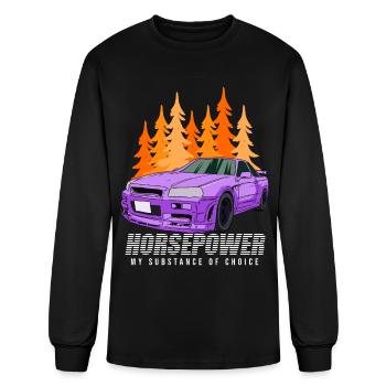 Motorsport sports car PS fan - Men's Long Sleeve T-Shirt - black - Front