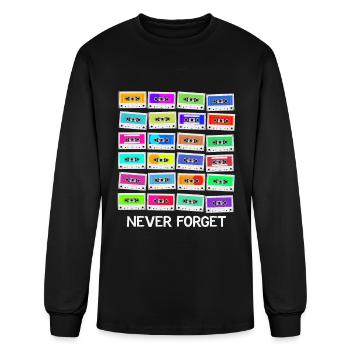 Never Forget Audio Cassette - Men's Long Sleeve T-Shirt - black - Front